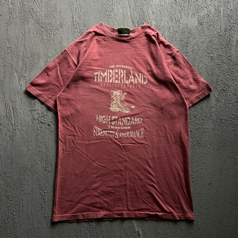 Vintage Timberland Shirt Large Burgundy 1990s Weather Gear Boots